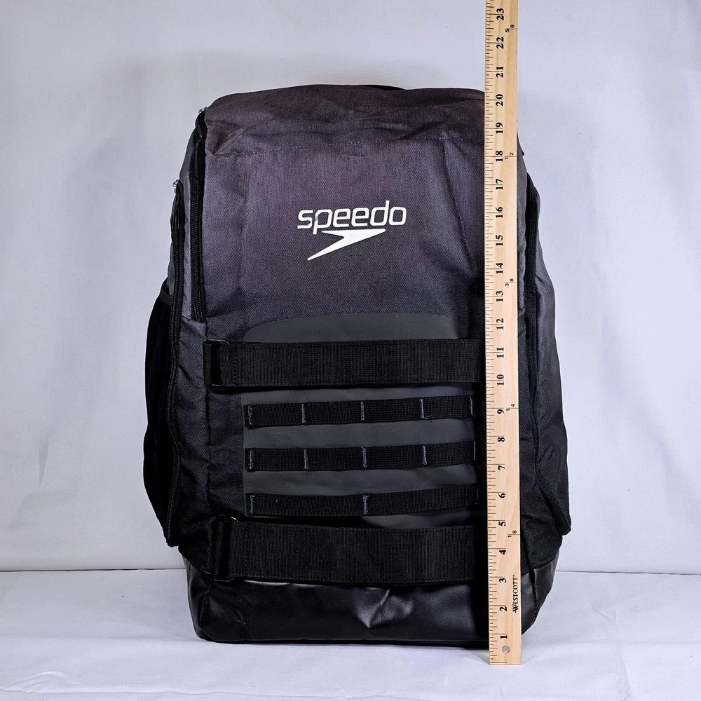 Speedo Team Stereo Backpack Charcoal Black Swim Gear Bag Training Rucksack